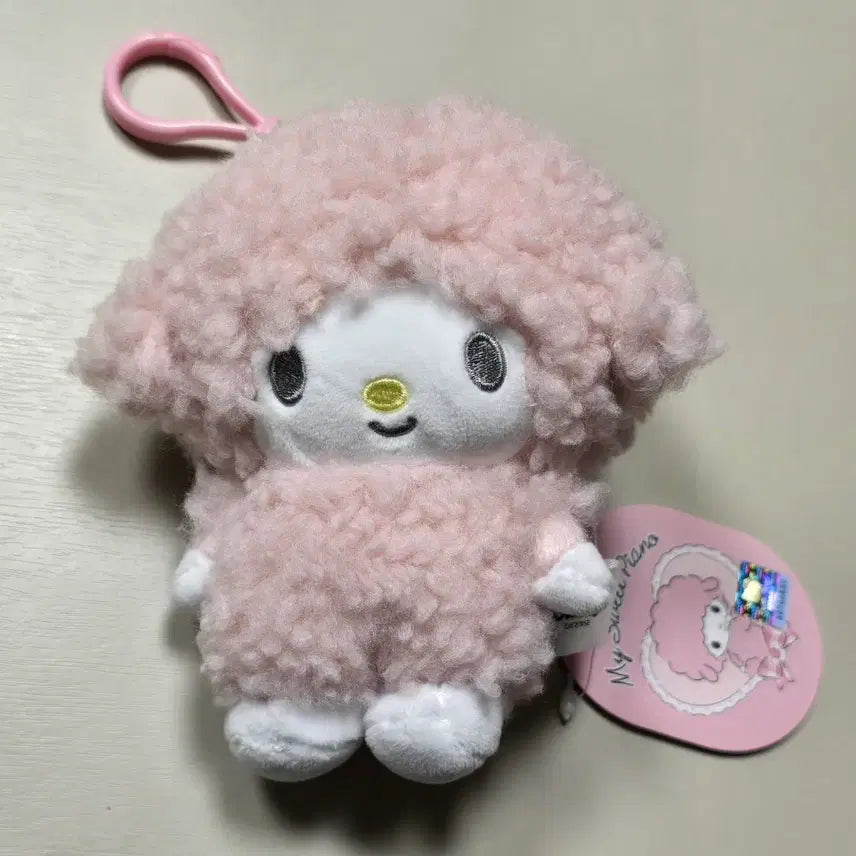 [BUNJANG] Sanrio My Sweet Piano Plush Doll Keychain Pink / 산리오 마이스윗피아노 뽀글이 인형 키링 핑크