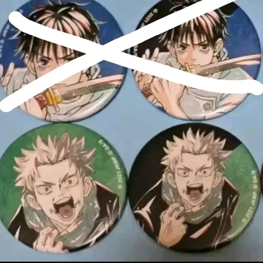 [BUNJANG] Jujutsu Kaisen Ani-Art Badge Set (Inumaki, 2 pieces) / 주술회전 애니아트 뱃지 이누마키 2개 세트