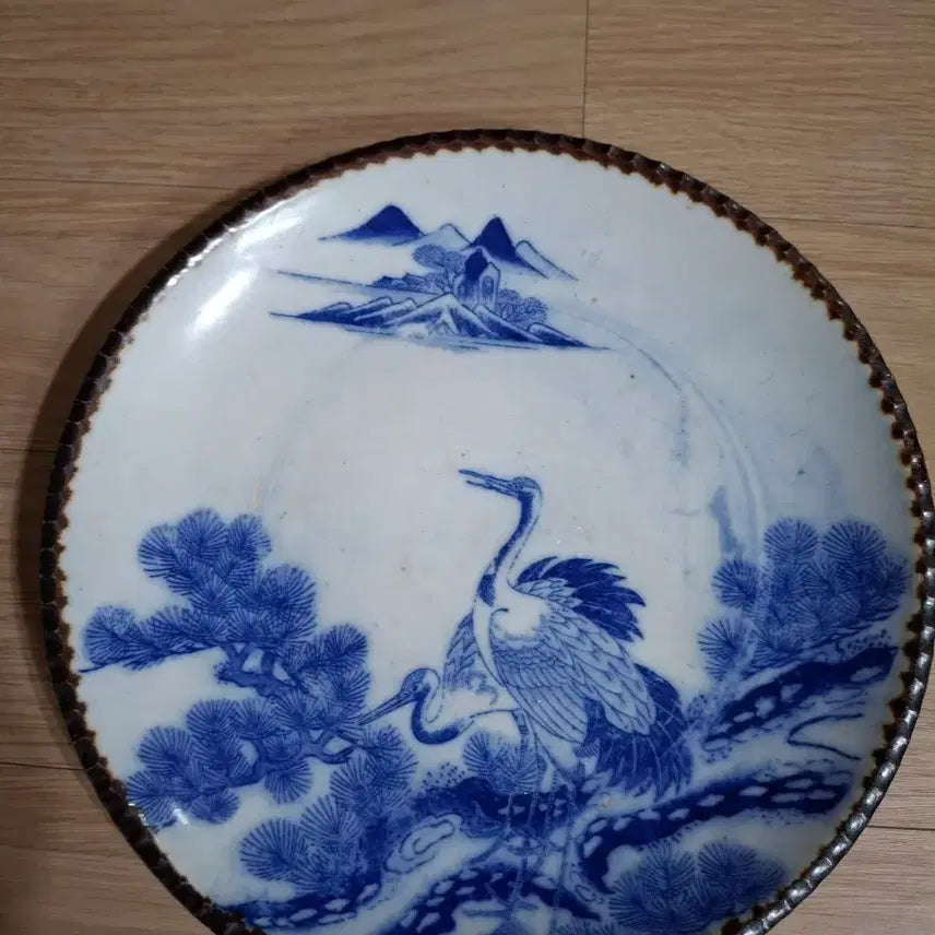 [BUNJANG] Blue and White Porcelain Crane Motif Plate / 청화백자 학 문양 접시