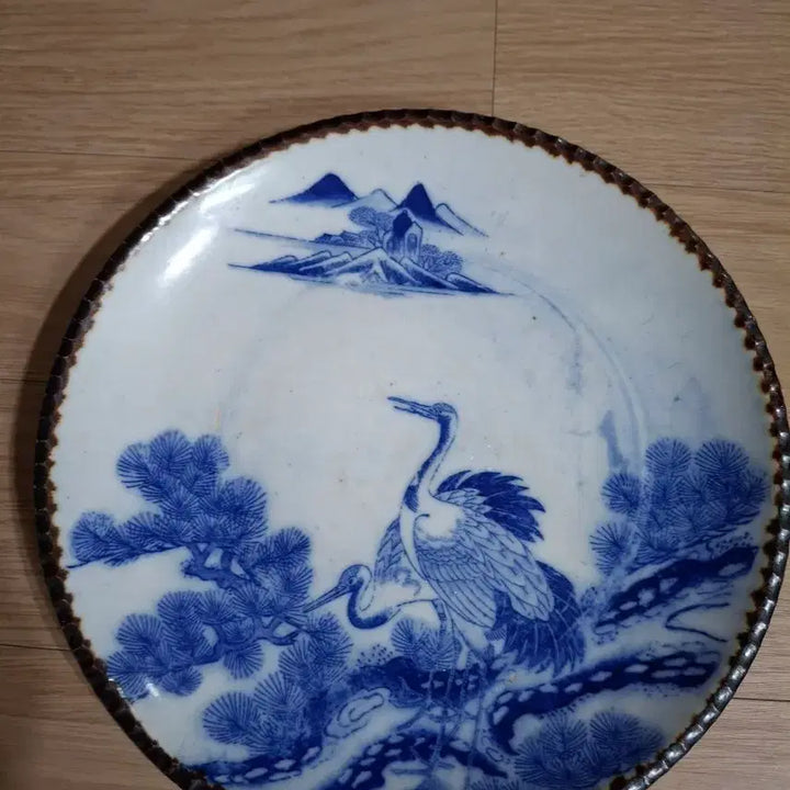 [BUNJANG] Blue and White Porcelain Crane Motif Plate / 청화백자 학 문양 접시