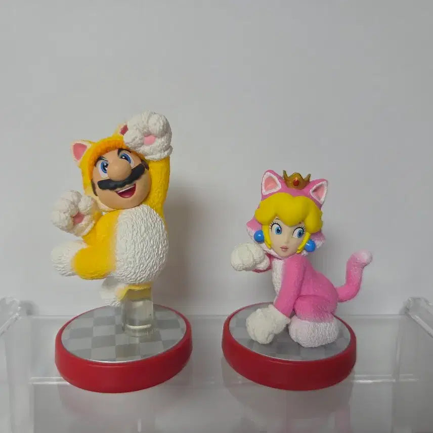 [BUNJANG] Nintendo Amiibo Mario &amp; Peach Bundle / 고양이 마리오, 피치 아미보 피규어 일괄