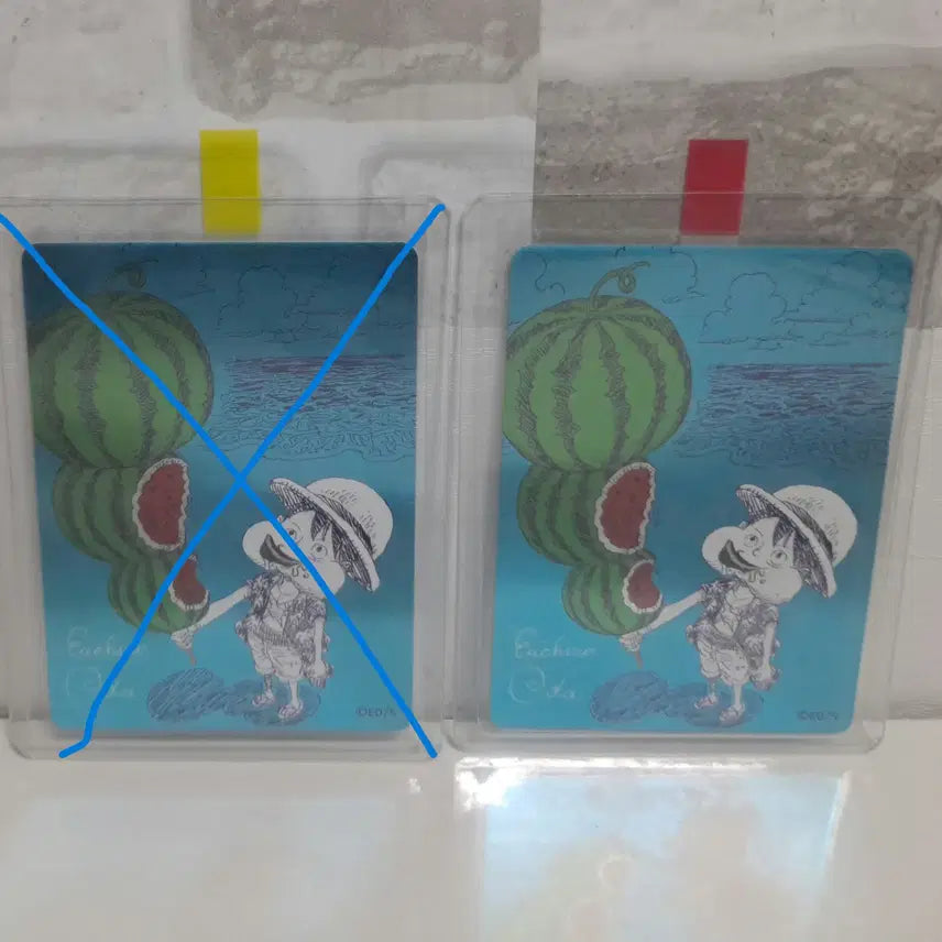 [BUNJANG] One Piece 2026 Natsukomi Ichiro Oda Illustration Luffy Watermelon Card / [4시까지만 할인/마감임박1개남음] 2026 나츠코미 원피스 오다 에이치로 일러스트 루피 수박 카드 판매