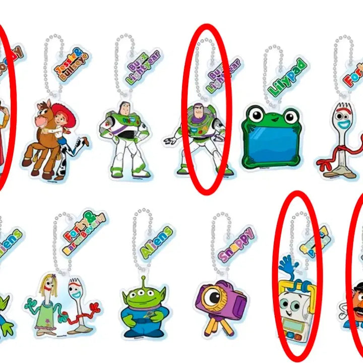 [BUNJANG] Secret Toy Story 4-Piece Bundle Keychain Set / 시크릿 토이스토리 키링 4개 일괄