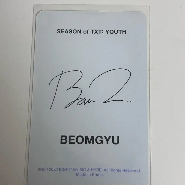 [BUNJANG] TXT Beomgyu Photobook Photocard / 유스 범규 포토북 포카