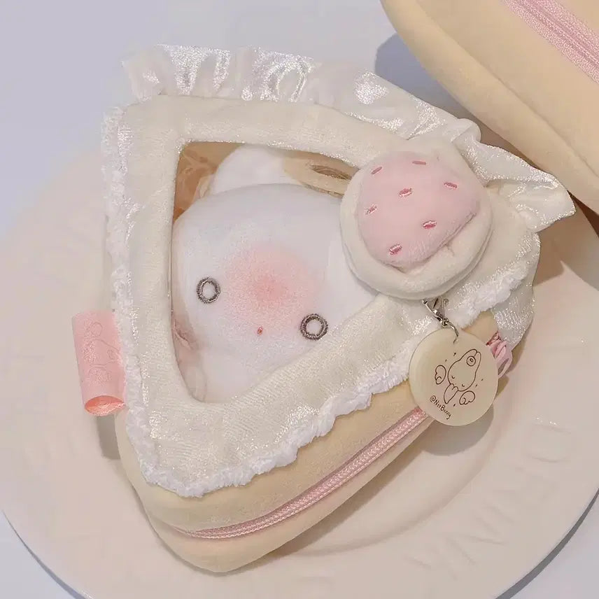 [BUNJANG] Notbunny Triangle Cake Pouch 10cm Doll Case / notbunny 삼각 케이크 파우치 10cm 인형 누이 속성 솜 케이스