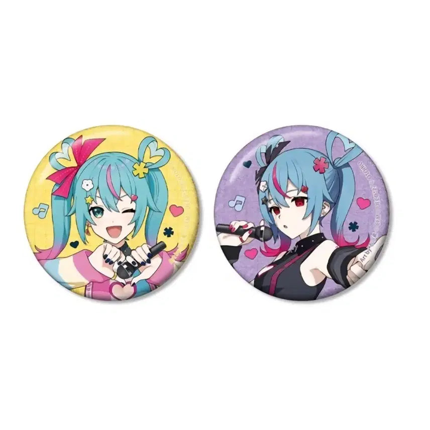 [BUNJANG] Vocaloid Live Series Glitter Can Badge Set (2 Types) / 보컬로이드 라이브 시리즈 글리터 캔뱃지 2종 세트