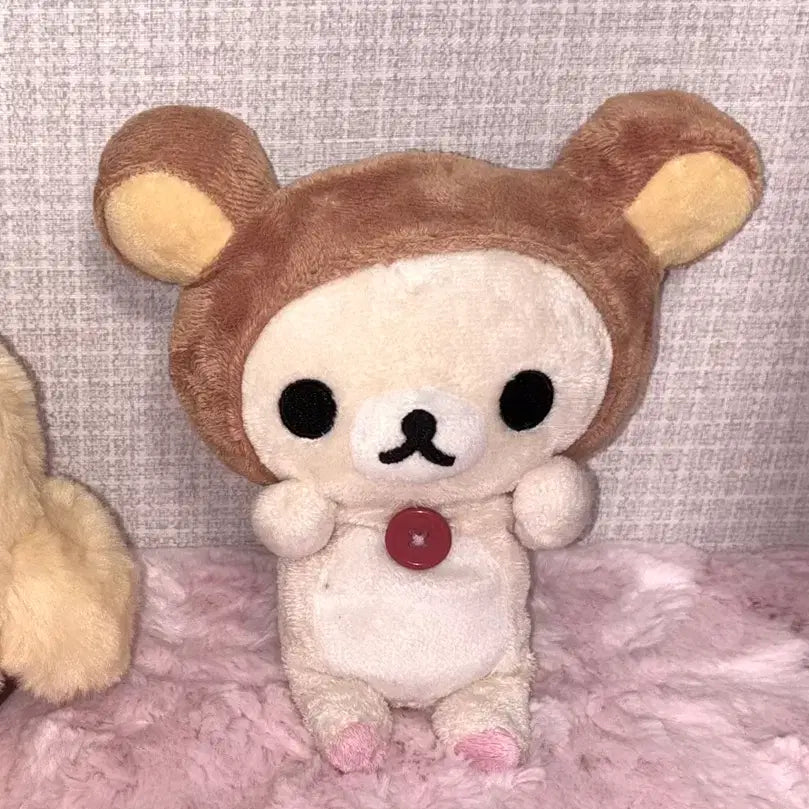 [BUNJANG] Rilakkuma Corilakkuma Plush Doll Wearing Rilakkuma Hat / 리락쿠마 탈 쓴 코리락쿠마 인형 판매