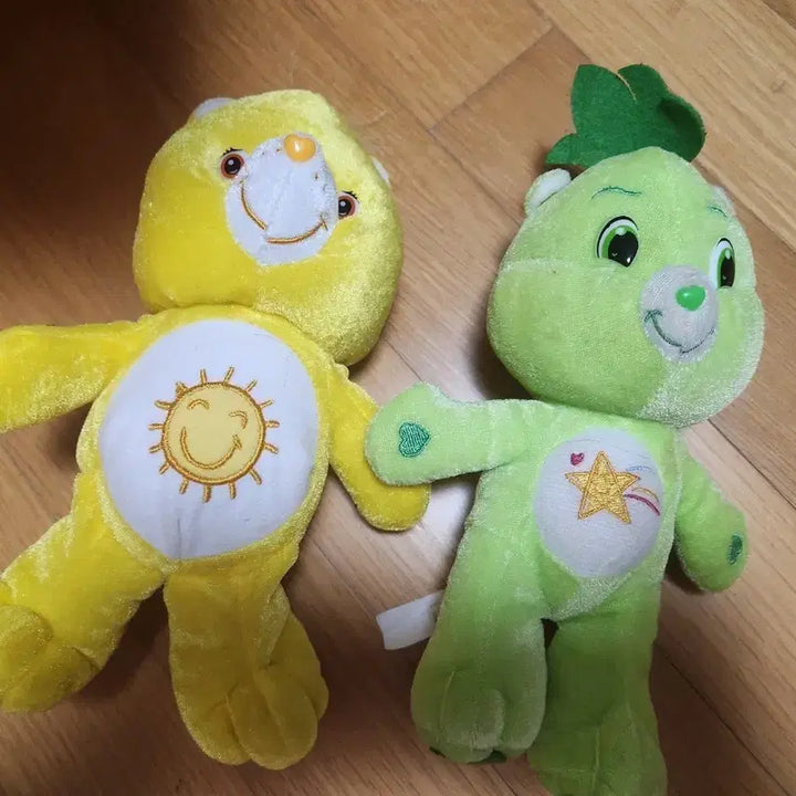 [BUNJANG] Care Bears Sunshine Bear / Together Bear 2-Set Vintage Plush / 케어베어 인형 2개 세트 썬샤인베어/투게더베어 빈티지