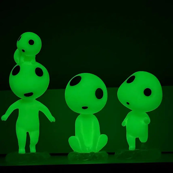 [BUNJANG] Studio Ghibli Princess Mononoke Kodama Fluorescent Figures Bundle Set / 지브리 모노노케히메 코다마 형광 피규어 일괄
