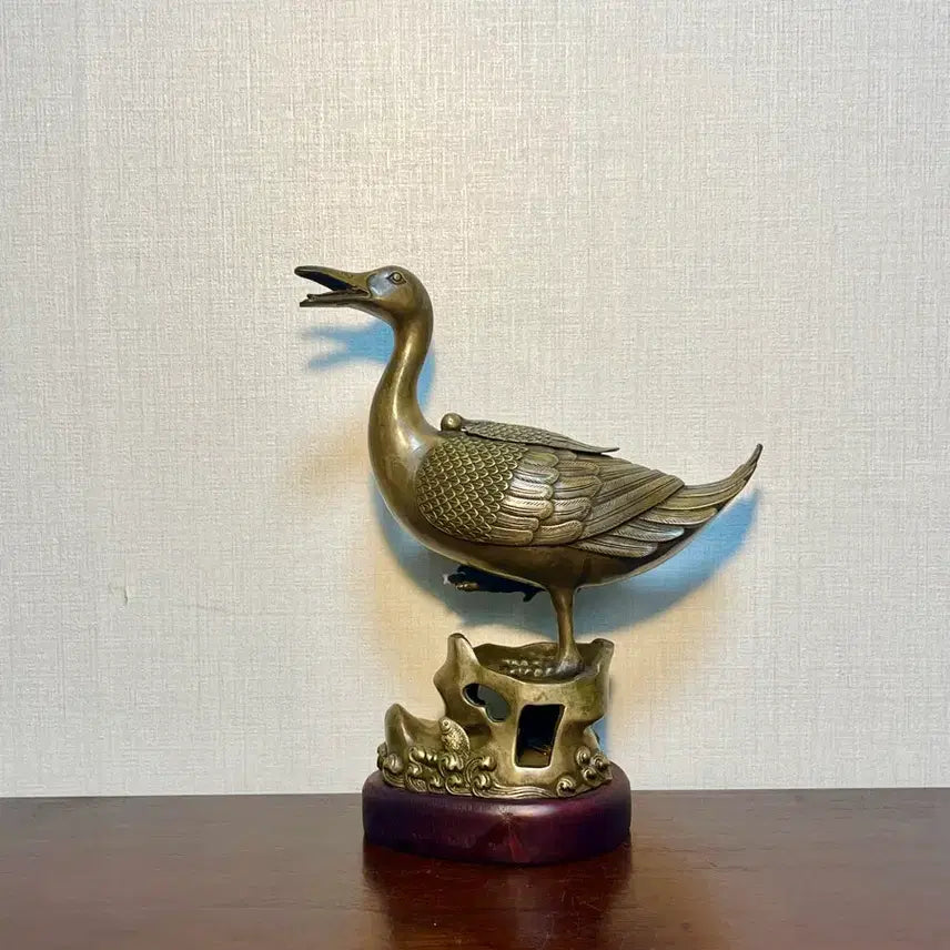 [BUNJANG] Bronze Goose Incense Burner with Stand / 동 향로 기러기 좌대 향로 (좌대포함)