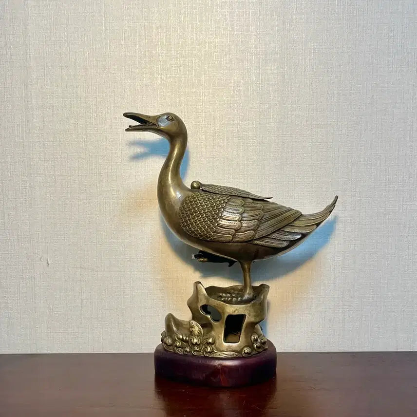 [BUNJANG] Bronze Goose Incense Burner with Stand / 동 향로 기러기 좌대 향로 (좌대포함)