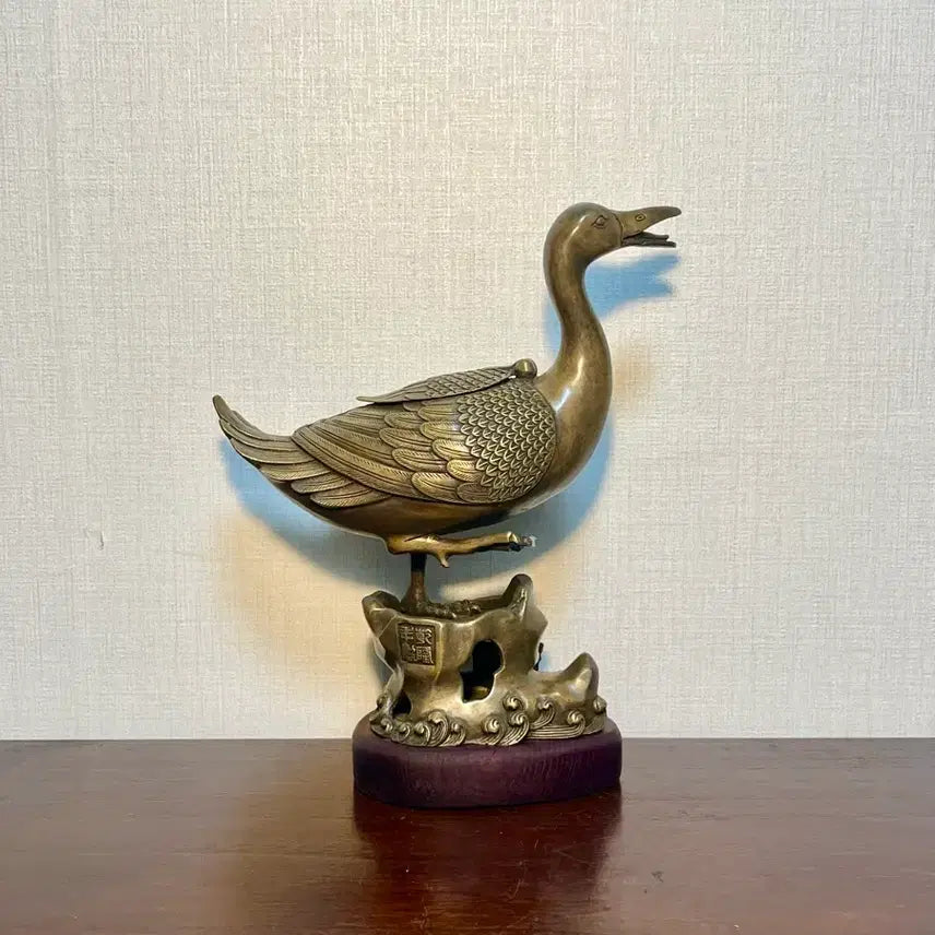 [BUNJANG] Bronze Goose Incense Burner with Stand / 동 향로 기러기 좌대 향로 (좌대포함)