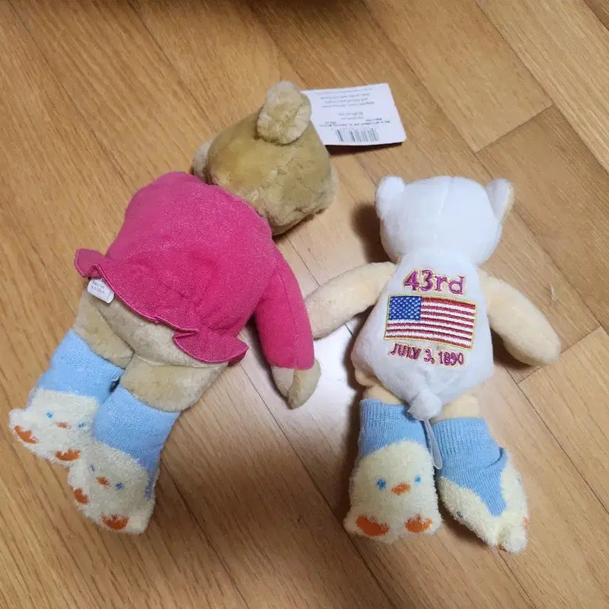 [BUNJANG] Vintage Bear Plush Set (2 pcs) / 곰돌이 인형 2개 세트 빈티지