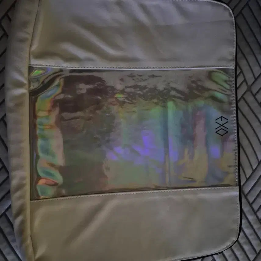 [BUNJANG] EXO Silver Hologram Big Pouch Bag / EXO 은색 홀로그램 빅파우치가방