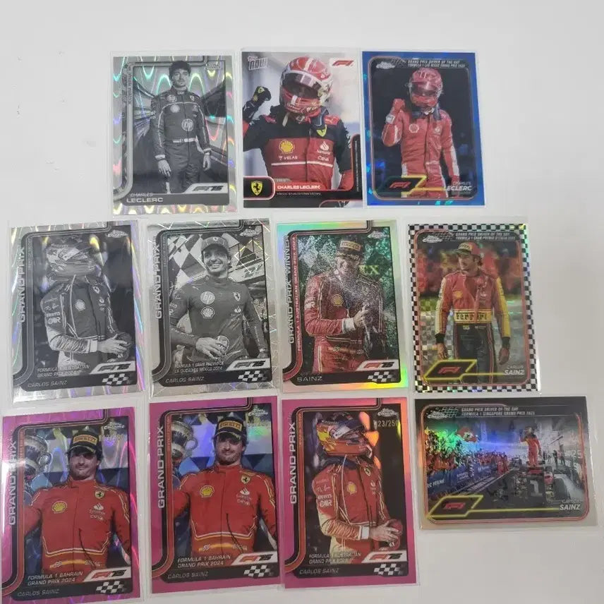 [BUNJANG] Topps Chrome Carlos Sainz &amp; Charles Leclerc F1 Trading Cards (11 Cards) / 탑스 크롬 topps now 페라리 사인츠, 르클레르 11장