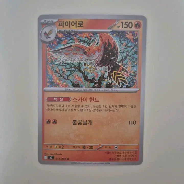 [BUNJANG] Pokemon Card Fire-type Talonflame 014/080 Korean Version by Shinji Kanda / 포켓몬카드 파이어로 014/080 한글판 일반카드 신지칸다