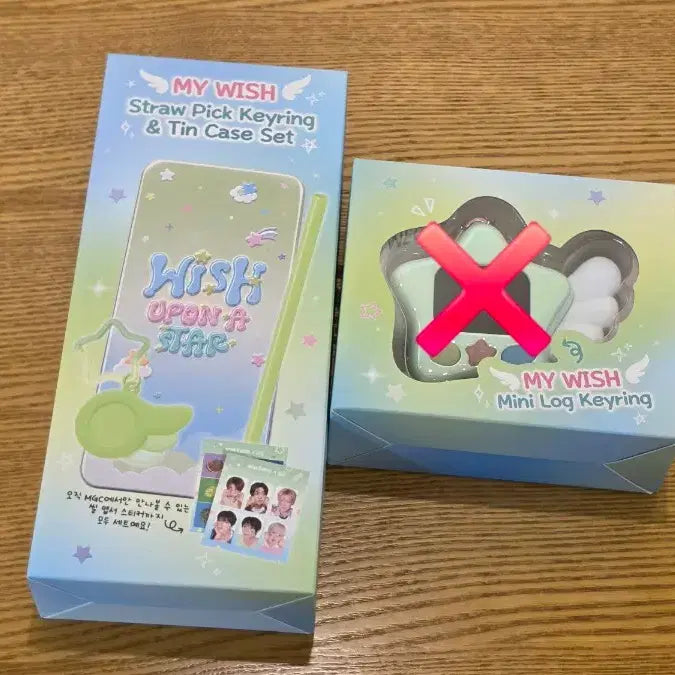 [BUNJANG] NCT WISH Straw Pick Keyring Tin Case Set Mega Coffee Sealed / +포카세트) 원가이하 엔시티위시 스트로우픽 키링 틴케이스 세트 메가커피 미개봉