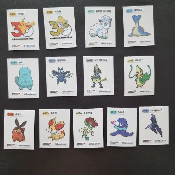 [BUNJANG] Pokemon 30th Anniversary Sticker Set / 포켓몬 30주년 기념 띠부씰 팔아요 지라치, 루카리오