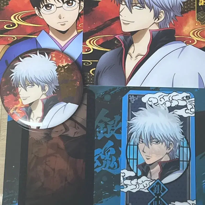 [BUNJANG] Gintama Pop-Up Yoshizawa Gintoki Lenticular Coaster Bundle Set (Sealed) / 은혼 팝업 요시와라 긴토키 캔뱃지 미개봉 렌티큘러 코스터 일괄
