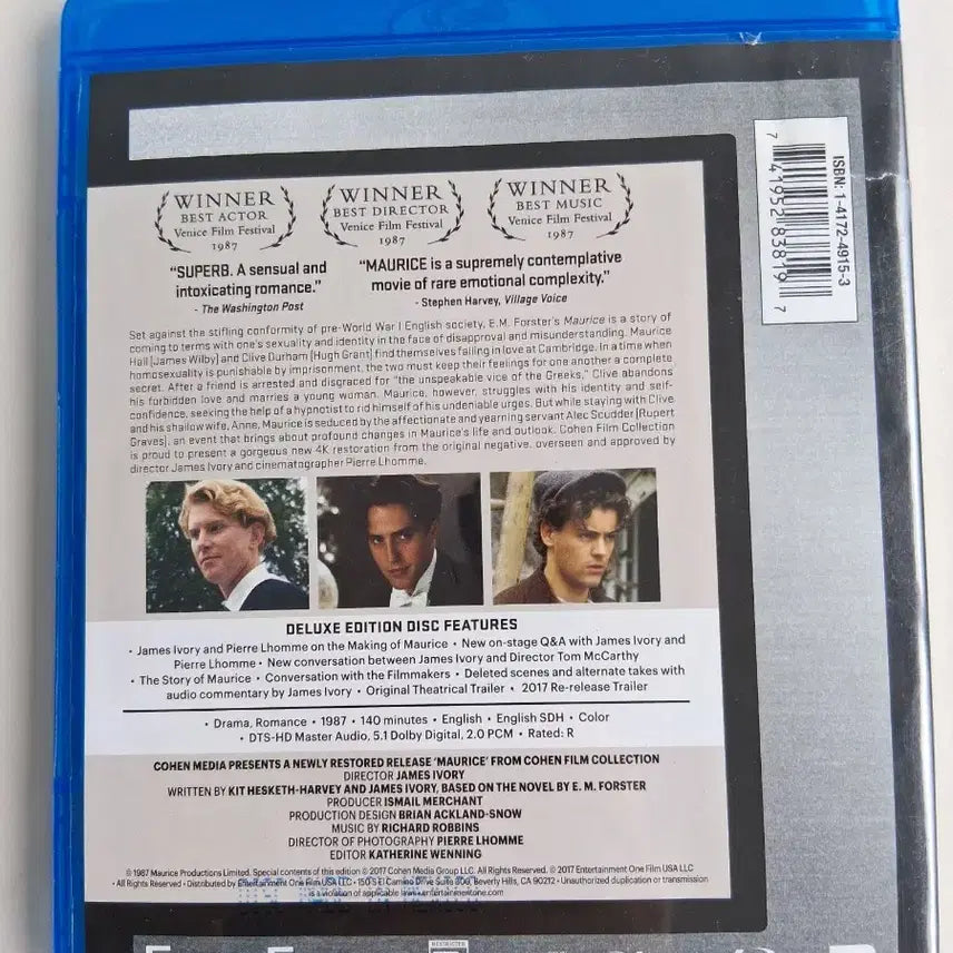 [BUNJANG] Maurice 4K Remastered Blu-ray / 모리스 4K 리마스터 블루레이