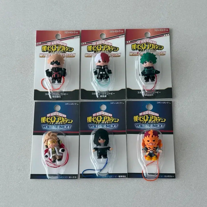 [BUNJANG] My Hero Academia The Movie Qposket Figure Keychain 6-Piece Bundle Set / (일괄) 히로아카 더무비 큐피 피규어 키링 6종 세트
