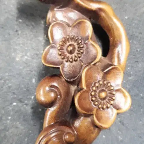 [BUNJANG] Yellow Boxwood Carved Plum Blossom Tea Scoop Antique / 황양목 목제 수조매화문 조각 찻시 차도구 중국 골동품 고미술품 수집품