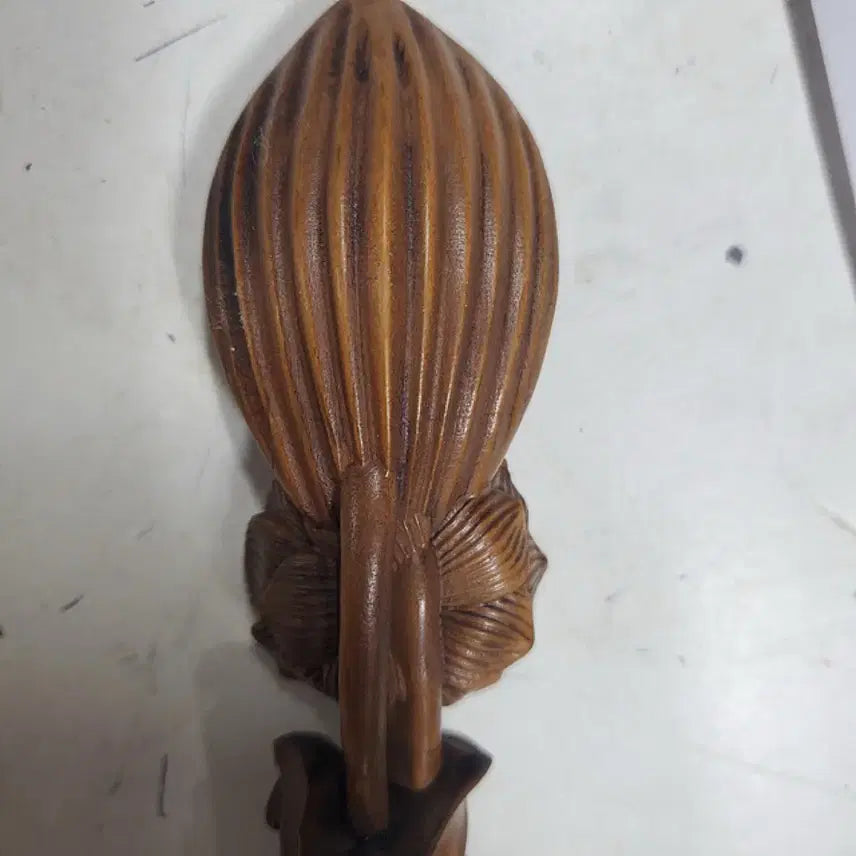 [BUNJANG] Boxwood Carved Lotus Design Tea Scoop - Chinese Antique Art Collectible / 황양목 목제 연화문 조각 찻시 차도구 중국 골동품 고미술품 수집품