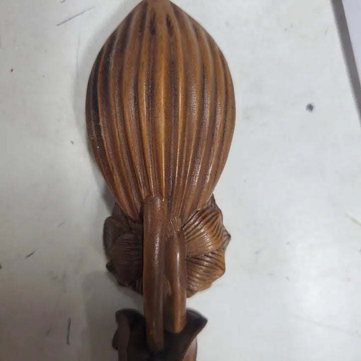 [BUNJANG] Boxwood Carved Lotus Design Tea Scoop - Chinese Antique Art Collectible / 황양목 목제 연화문 조각 찻시 차도구 중국 골동품 고미술품 수집품