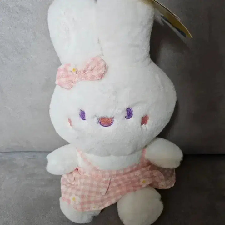 [BUNJANG] Checkered Rabbit Plush Doll / 체크 토끼 인형