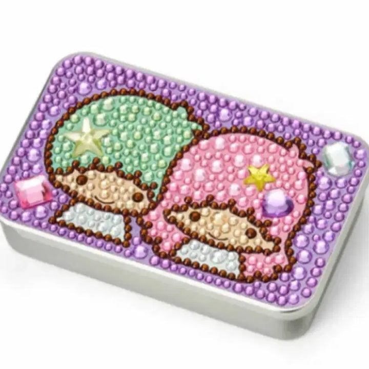 [BUNJANG] Sanrio Little Twin Stars Kiki Lala Beaded Jewel Deco Slide Tin Case / 산리오 리틀트윈스타 키키라라 비즈 보석데코 슬라이드 틴케이스