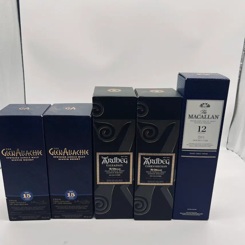 [BUNJANG] Whiskey Empty Bottle Collection (Boxed) / 위스키 공병 박스 멕켈란 야마자키 하쿠슈 아드벡 아란 글렌알라키 등