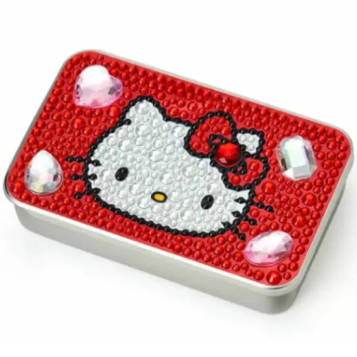 [BUNJANG] Sanrio Hello Kitty Beaded Jewelry Deco Slide Tin Case / 산리오 헬로키티 비즈 보석데코 슬라이드 틴케이스