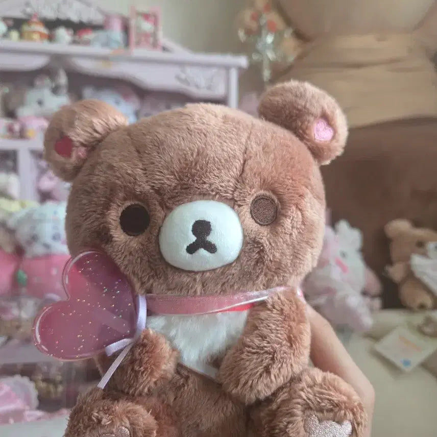 [BUNJANG] Rilakkuma Chairoikoguma Lollipop Plush / 리락쿠마 챠이로이코구마 롤리팝 누이
