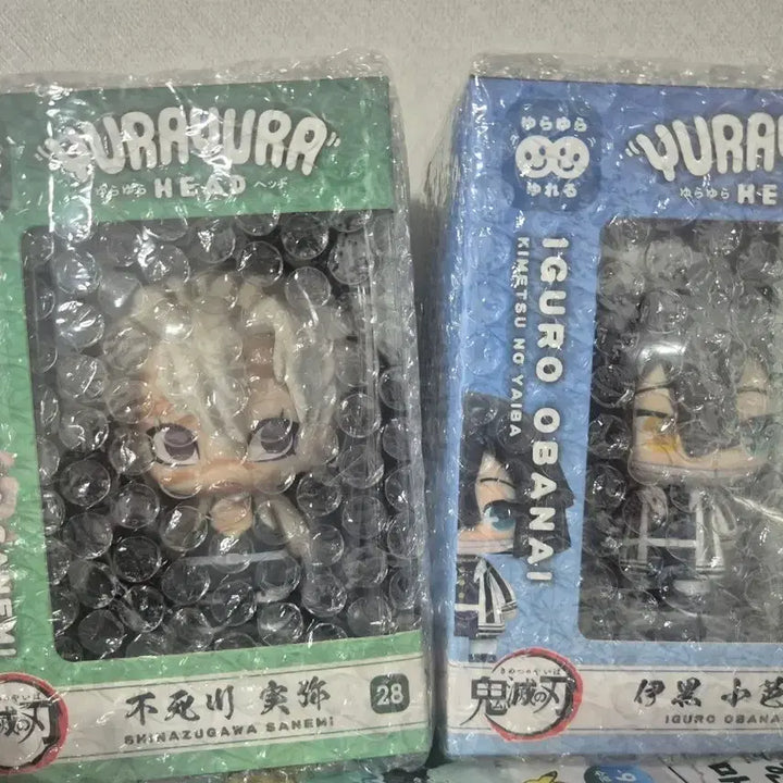 [BUNJANG] Demon Slayer Yura Yura Head Sanemi &amp; Obanai Figure Bundle (Sealed) / 귀칼 유라유라 헤드 사네미, 오바나이 미개봉 일괄 택포4.5에 팝니다.