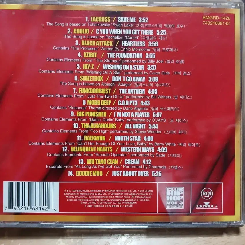 [BUNJANG] Club Hip Hop Volume 3 (The Crossover) CD / 클럽 힙합 볼륨 3 (The Crossover) CD미사용 소장음반방출