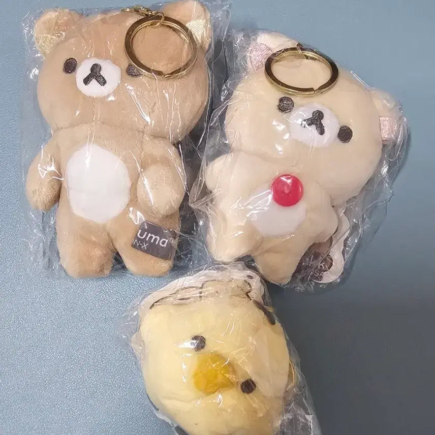 [BUNJANG] Rilakkuma Hanging Doll Keyring Set (3 Types) / 리락쿠마 매달린 인형 키링 3종