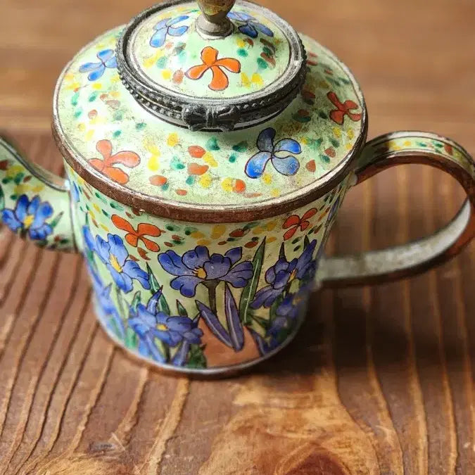 [BUNJANG] European Bronze Cloisonné Enamel Floral Kettle / 유럽 동 브론즈 칠보 꽃무늬 법랑 주전자
