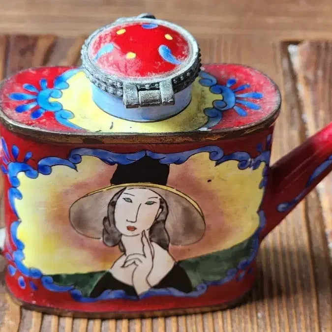 [BUNJANG] European Antique Bronze Enamel Kettle / 유럽앤틱 동 브론즈 법랑 주전자