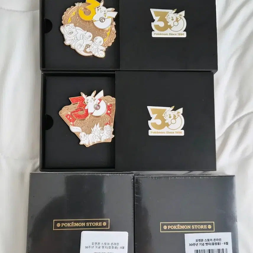 [BUNJANG] Pokemon 30th Anniversary Badge Bundle Set / 포켓몬30주년 기념 뱃지 3월,4월,5월,6월 일괄판매