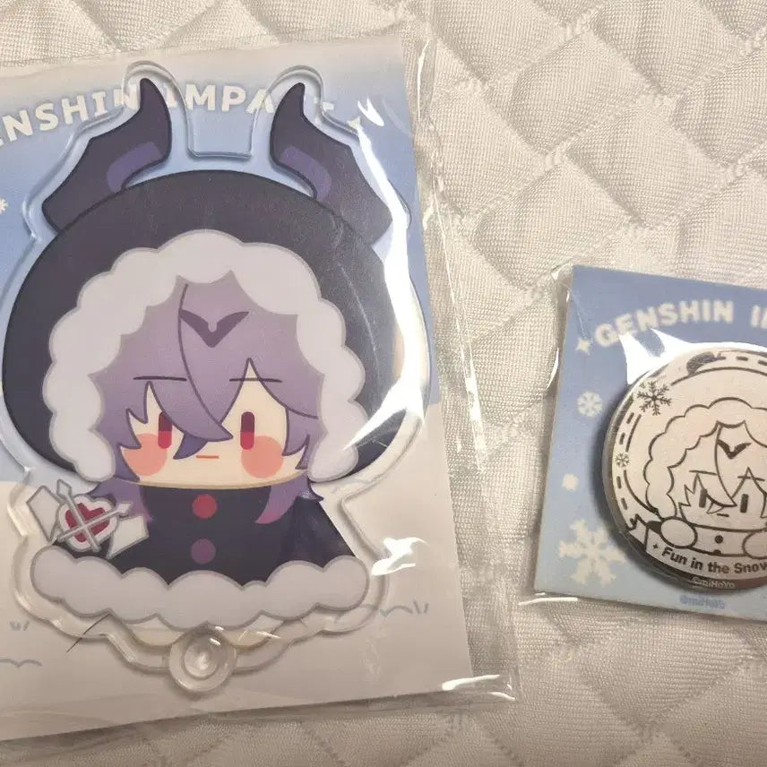 [BUNJANG] Genshin Impact Dvalin Acrylic Standee &amp; Badge Special Set / 원신 두린 아크릴 &amp; 뱃지 특전 세트