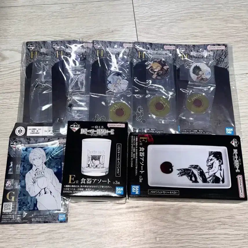 [BUNJANG] Death Note Lottery "Last One" Prize Set: Ryuk, L, Light Yagami &amp; More / 데스노트 쿠지 하위상 식기 컵 접시 키링 피규어 라스트원 엘 A상 라이토 류크