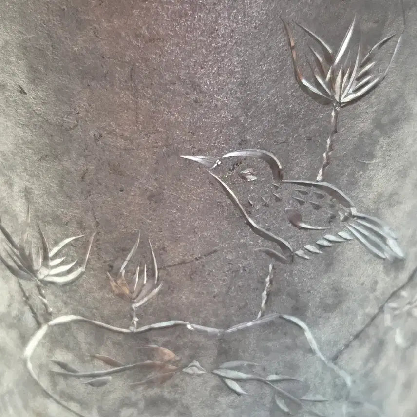 [BUNJANG] Antique Pewter Tea Caddy with Bird Motif / 주석차통(골동품)
