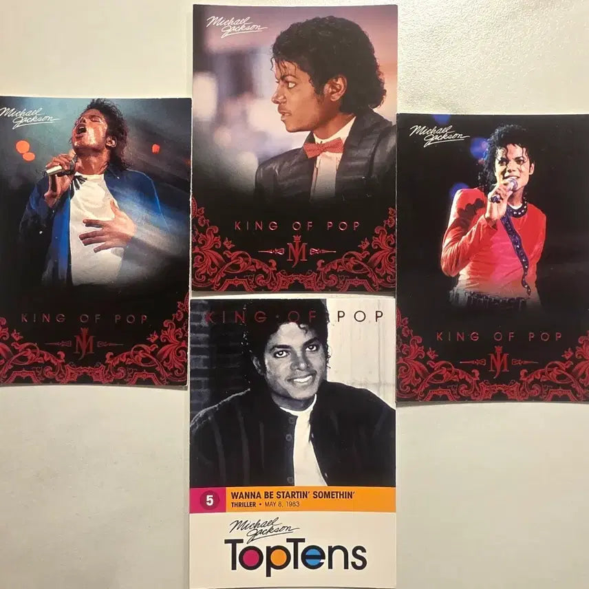 [BUNJANG] Michael Jackson Panini Trading Cards (Set of 4) / 마이클 잭슨 4종 Michael Jackson 마이클잭슨 Panini 포토카드 트레이딩 카드