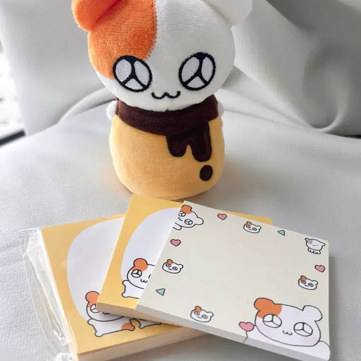 [BUNJANG] Hamging Plush Pudding Outfit Sticker Memo Pad Set Bundle / 햄깅이 인형 푸딩옷 스티커 떡메모지 세트 일괄