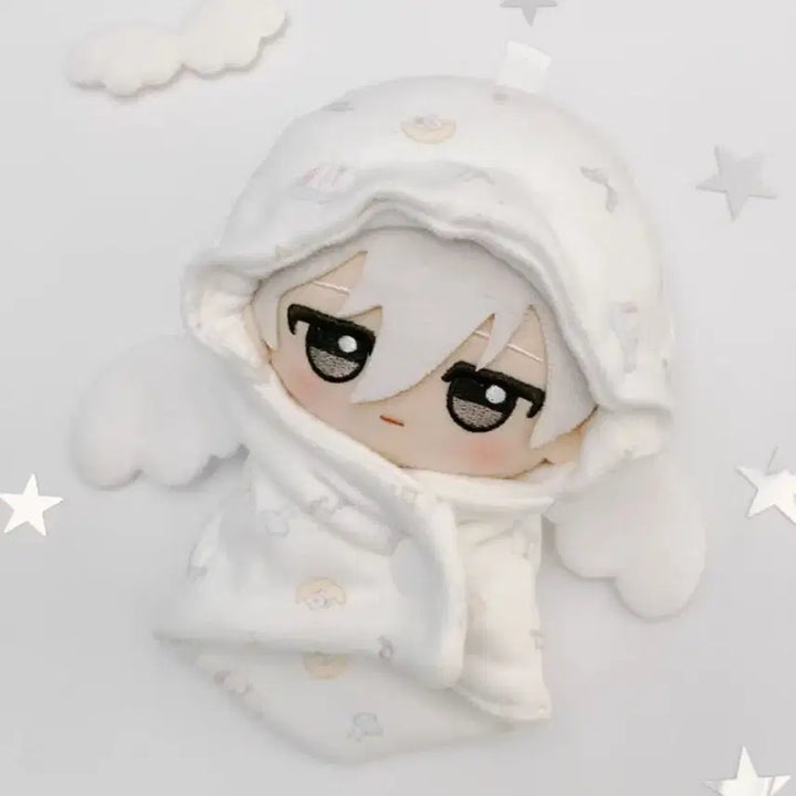 [BUNJANG] 10cm Doll Carrier Clothes White / 10cm 천사 포대기 인형 옷 화이트