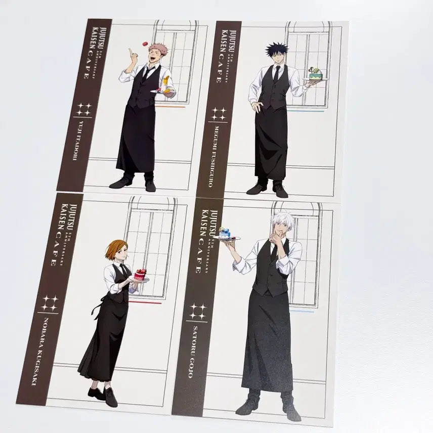 [BUNJANG] Jujutsu Kaisen Shibuya Scramble Cafe Collaboration Postcard Set (Gojo, Megumi, Itadori, Nobara) / 주술회전 스이파라 고죠 메구미 이타도리 노바라 엽서 특전 카페 콜라보