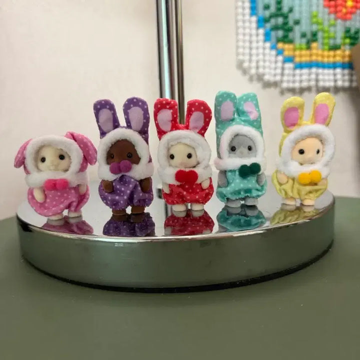 [BUNJANG] Sylvanian Families 40th Anniversary Colorful Rabbit 5-Piece Full Set / 실바니안 40주년 컬러풀토끼 5종 풀세트