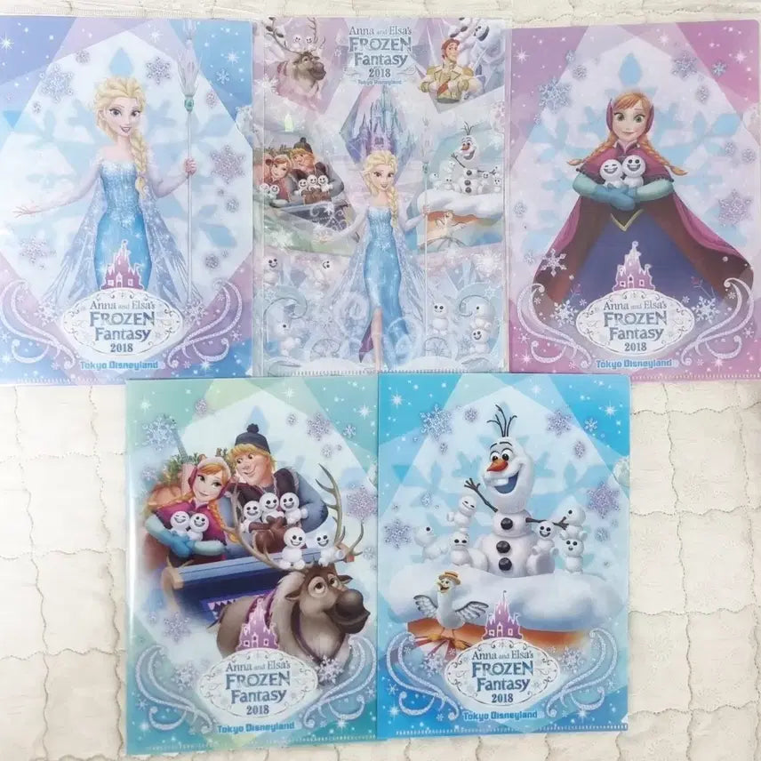 [BUNJANG] Tokyo Disneyland Frozen A5 Clear File Set (5 pcs) / 도쿄 디즈니랜드 겨울왕국 A5 클리어파일 5종 일괄
