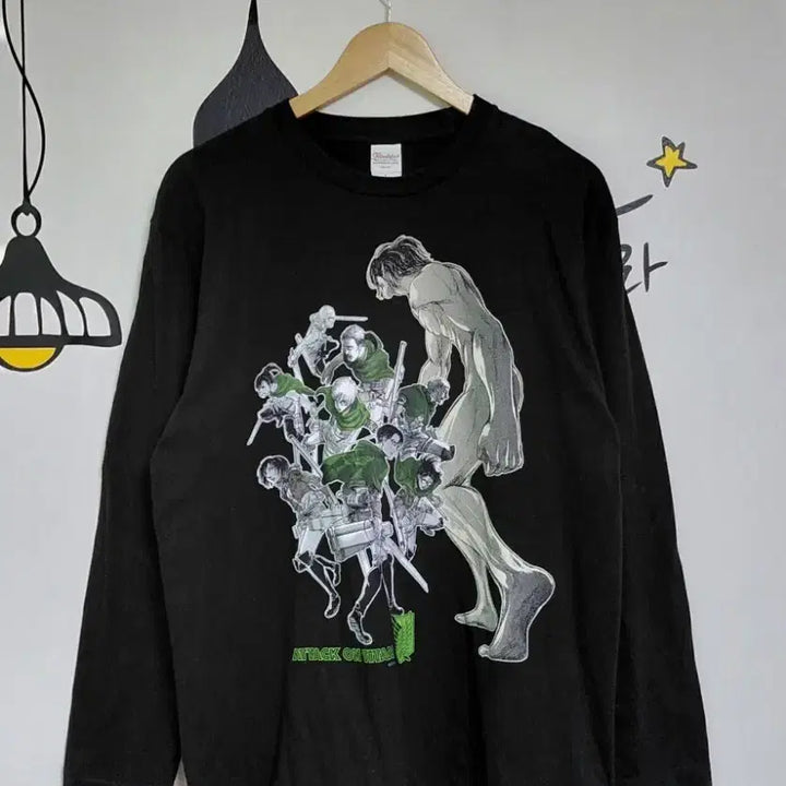 [BUNJANG] Attack on Titan Survey Corps Graphic Long-Sleeve T-Shirt (Official License) / [공식 라이선스] 진격의 거인 조사병단 그래픽 롱슬리브 티셔츠 (L)