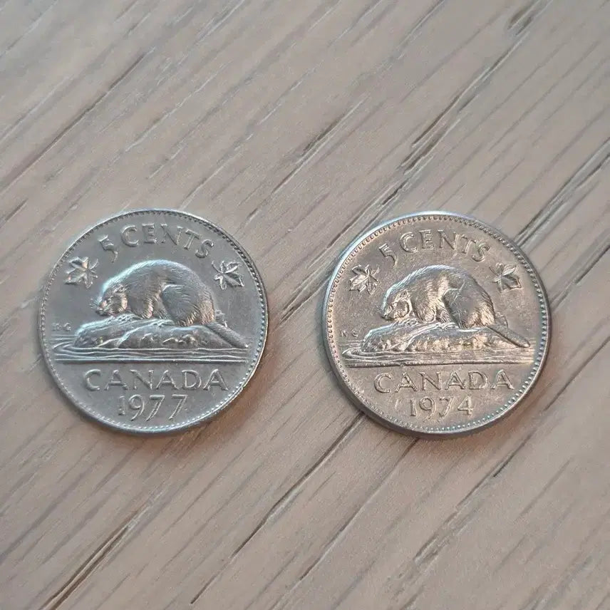 [BUNJANG] Canada 5 Cent Coins (1974, 1977) / 캐나다 5센트 동전 1974, 1977